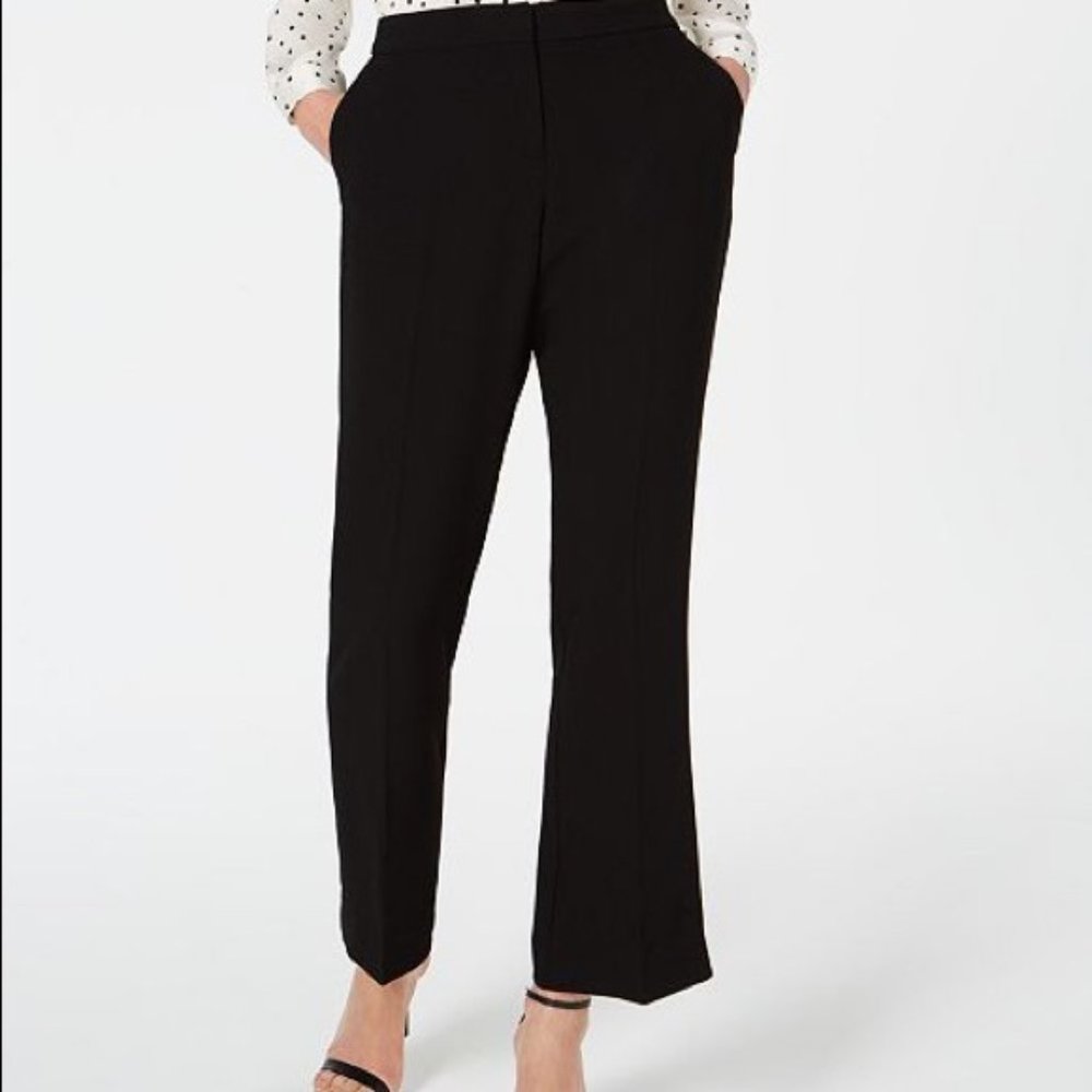 Vince Camuto Black Work Mid Rise Straight Leg Dress Pants sz 2 EUC